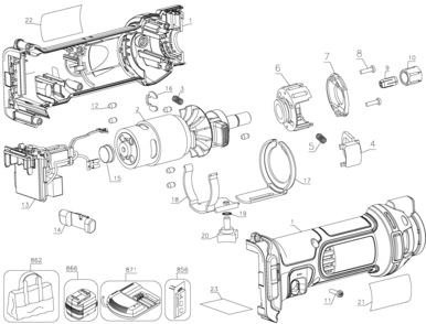 Part Location Diagram of N401269 DeWALT SWITCH & MODULE