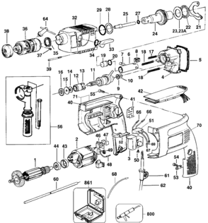 Default Diagram and Parts List for DW553K Type 100 DeWALT Impact Driver