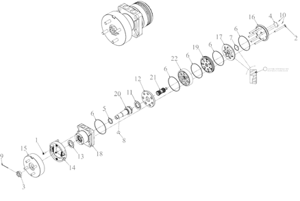 Hydro Motor (Rh) Diagram and Parts List for DXGX554P (53AL8CS7038)(2021) DeWALT Lawn Tractor