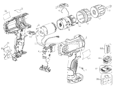 Page A Diagram and Parts List for DCD710S2 Type 2 DeWALT Cordless Drill
