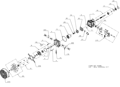 Hydro Pump (Rh) Diagram and Parts List for DXGX554P (53AL8CS7038)(2021) DeWALT Lawn Tractor