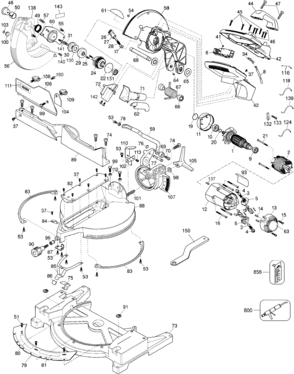 Page A Diagram and Parts List for DW705-B3 7 DeWALT Miter Saw