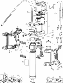 Section 1 Diagram and Parts List for DCGG571BR Type 10 DeWALT Miscellaneous