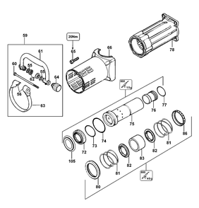 Fig-1 Diagram and Parts List for D25901 Type-2 DeWALT Drill