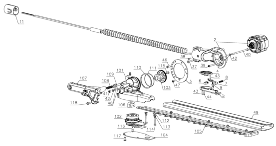 Head Diagram and Parts List for DCHT895M1 Type 1 DeWALT Trimmer