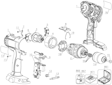 Part Location Diagram of 1007816-00 DeWALT SERVICE SWITCH