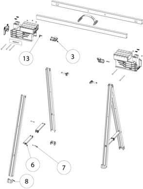 Default Diagram and Parts List for DWST11155 Type 0 DeWALT Sawhorse