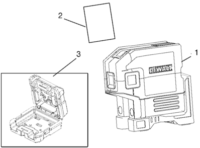 Default Diagram and Parts List for DW0851 Type 1 DeWALT Laser Level