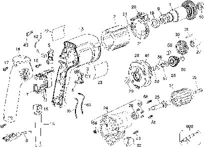 Page A Diagram and Parts List for DW222 Type 2 DeWALT Electric Drill
