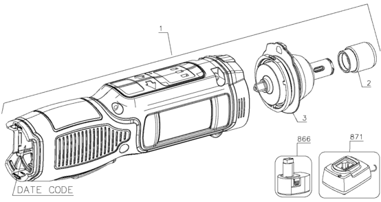 Part Location Diagram of N348519 DeWALT SPINDLE ASSEMBLY