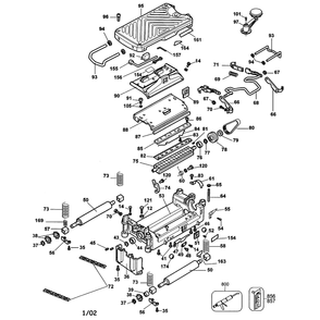 Roller Assy Diagram and Parts List for DW733TY2  DeWALT Planer Jointer