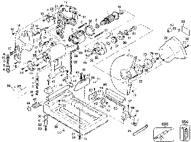 Exploded Diagram A Diagram and Parts List for D870-04 Type 1 DeWALT Chop Saw