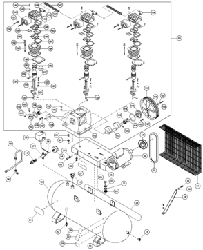 Default Diagram and Parts List for D55950FB2 Type 1 DeWALT Compressor