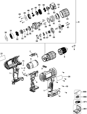 Part Location Diagram of DCB107-B3 DeWALT CHARGER