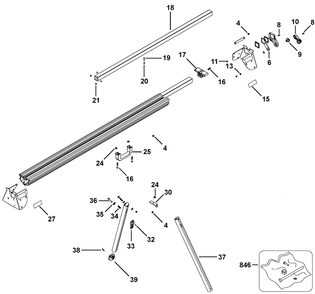 Section 3 Diagram and Parts List for DWX723 Type 30 DeWALT Tool Stand & Cart