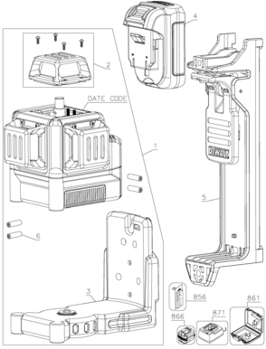 Part Location Diagram of N425527 DeWALT WALL MOUNT