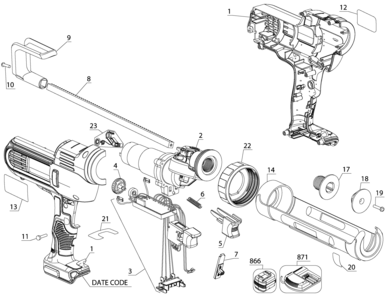 Part Location Diagram of N472658 DeWALT End Cap