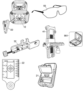 Exploded Diagram B Diagram and Parts List for DW074LRB Type 2 DeWALT Laser Level