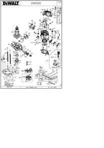 Exploded Diagram D Diagram and Parts List for DWE625 Type 1 DeWALT Router