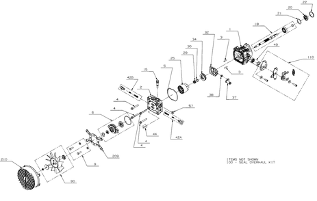 Hydro Pump (Lh) Diagram and Parts List for DXGX554P (53AL8CS7038)(2021) DeWALT Lawn Tractor