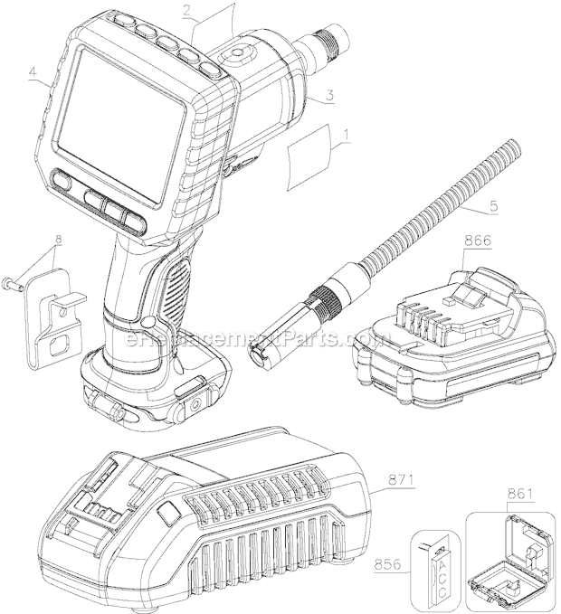 Page A Diagram and Parts List for DCT411S1 Type 1 DeWALT Miscellaneous