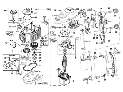 Fig-0 Diagram and Parts List for D25901 Type-2 DeWALT Drill