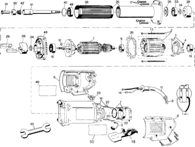 Page A Diagram and Parts List for DW887-B2 2 DeWALT Grinder