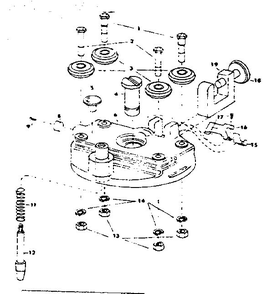 Rollerhead Assembly Diagram and Parts List for 3436  DeWALT Chop Saw