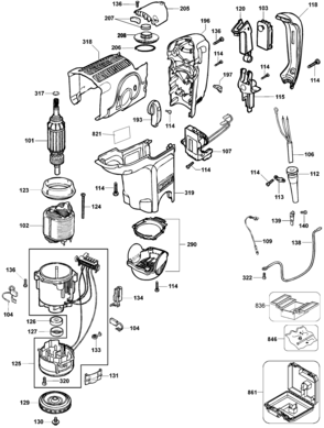 Page A Diagram and Parts List for D25830K 1 DeWALT Hammer