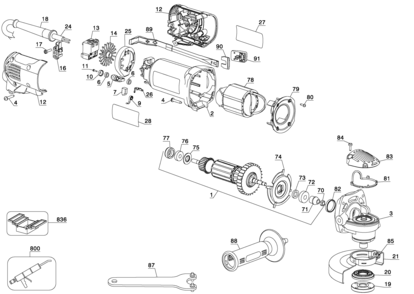 Page A Diagram and Parts List for D28112-B2 1 DeWALT Grinder