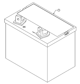 Battery Diagram and Parts List for DXGZ160P (47AHBCA8038)(2021) DeWALT Lawn Tractor