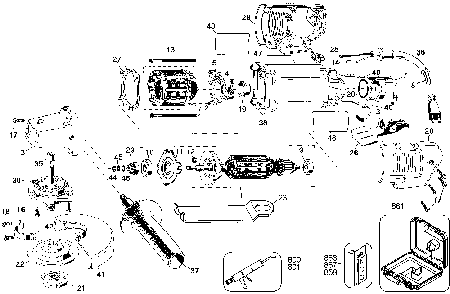 Exploded Diagram A Diagram and Parts List for D402-04 Type 2 DeWALT Angle Grinder