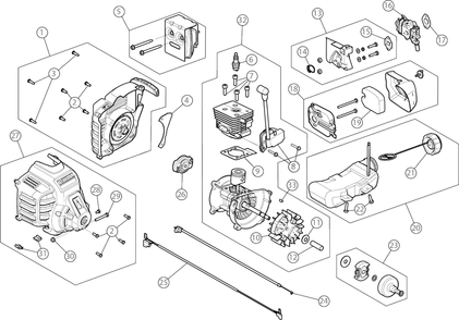 Engine Assembly Diagram and Parts List for DXGST227SS 41DD27SC939 DeWALT Trimmer