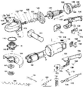 Page A Diagram and Parts List for DW831 Type 5 DeWALT Angle Grinder