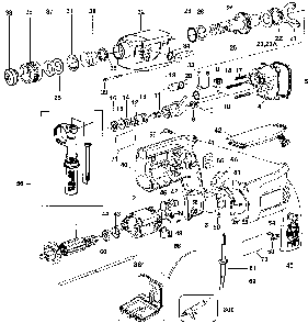 Exploded Diagram A Diagram and Parts List for D523K-04 Type 100 DeWALT Hammer Drill