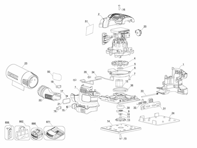 Part Location Diagram of N596411 DeWALT Baffle
