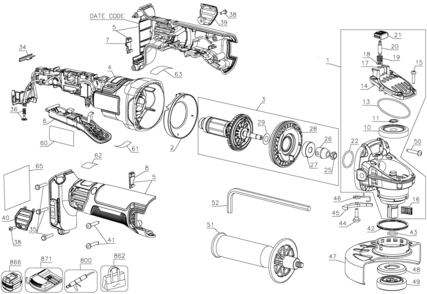 Part Location Diagram of N401305 DeWALT SIDE HANDLE
