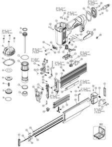 Diagram Diagram and Parts List for DWFP2350KR Type 0 DeWALT Nailer