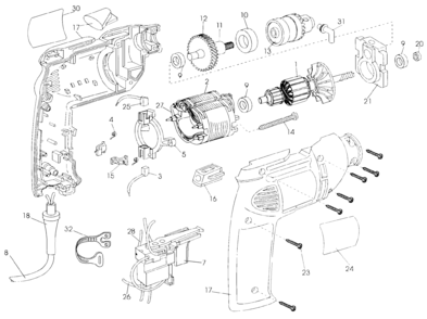 Page A Diagram and Parts List for DW107-BR 3 DeWALT Boring Machine