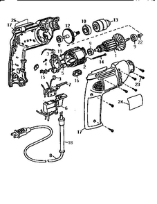 Unit Parts Diagram and Parts List for D106-04 Type 2 DeWALT Electric Drill