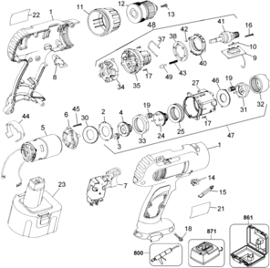 Page A Diagram and Parts List for DW952K-2 4 DeWALT Electric Drill