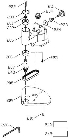 Offset Base Diagram and Parts List for D26670K Type 1 DeWALT Trimmer