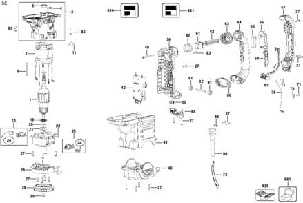 Part Location Diagram of N041754 DeWALT GACC MODULE 115V
