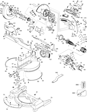 Page A Diagram and Parts List for DW705-B2 5 DeWALT Miter Saw