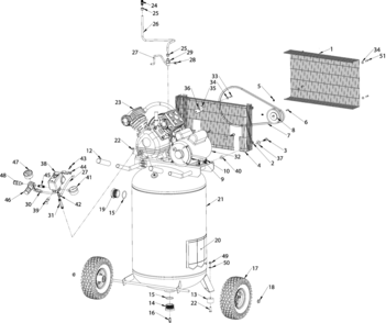 Default Diagram and Parts List for DXCMLA1683066 Type 0 DeWALT Compressor