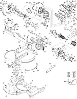 Page A Diagram and Parts List for DW705-B2 4 DeWALT Miter Saw
