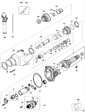Part Location Diagram of 585474-00 DeWALT ARMATURE