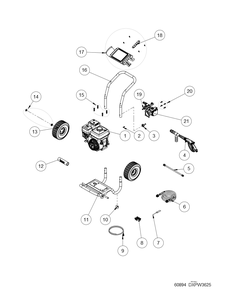 Exploded Diagram B Diagram and Parts List for DXPW3625 Type 0 DeWALT Pressure Washer
