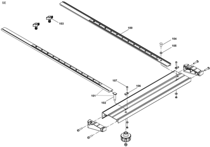 Fence Diagram and Parts List for DWS535B Type 1 DeWALT Circular Saw