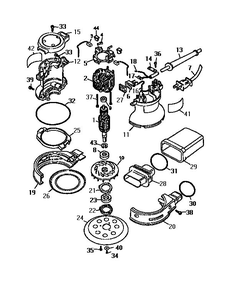 Unit Parts Diagram and Parts List for D421-04 Type 1 DeWALT Orbital or Palm Sander